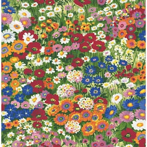 30.75 sq. ft. Multicolored Floral Meadow Vinyl Peel and Stick Wallpaper Roll