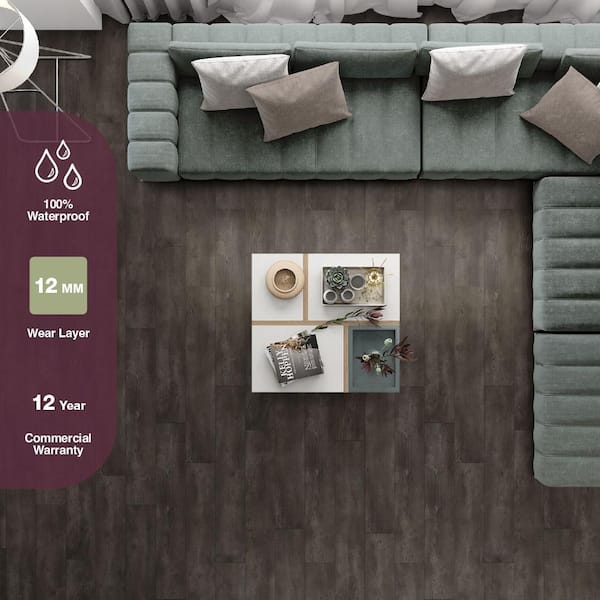 McDonough Oak 12 mm T x 8.03 in W Waterproof Laminate Wood Flooring (15.9 sqft/case)