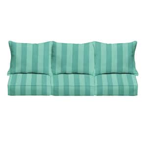 27 in. x 30 in. Deep Seating Indoor/Outdoor Couch Pillow and Cushion Set in Preview Lagoon