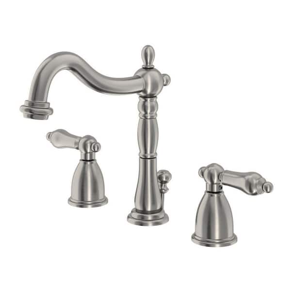 Kingston Brass Victorian 8 in. Widespread 2-Handle Bathroom Faucet in Brushed Nickel