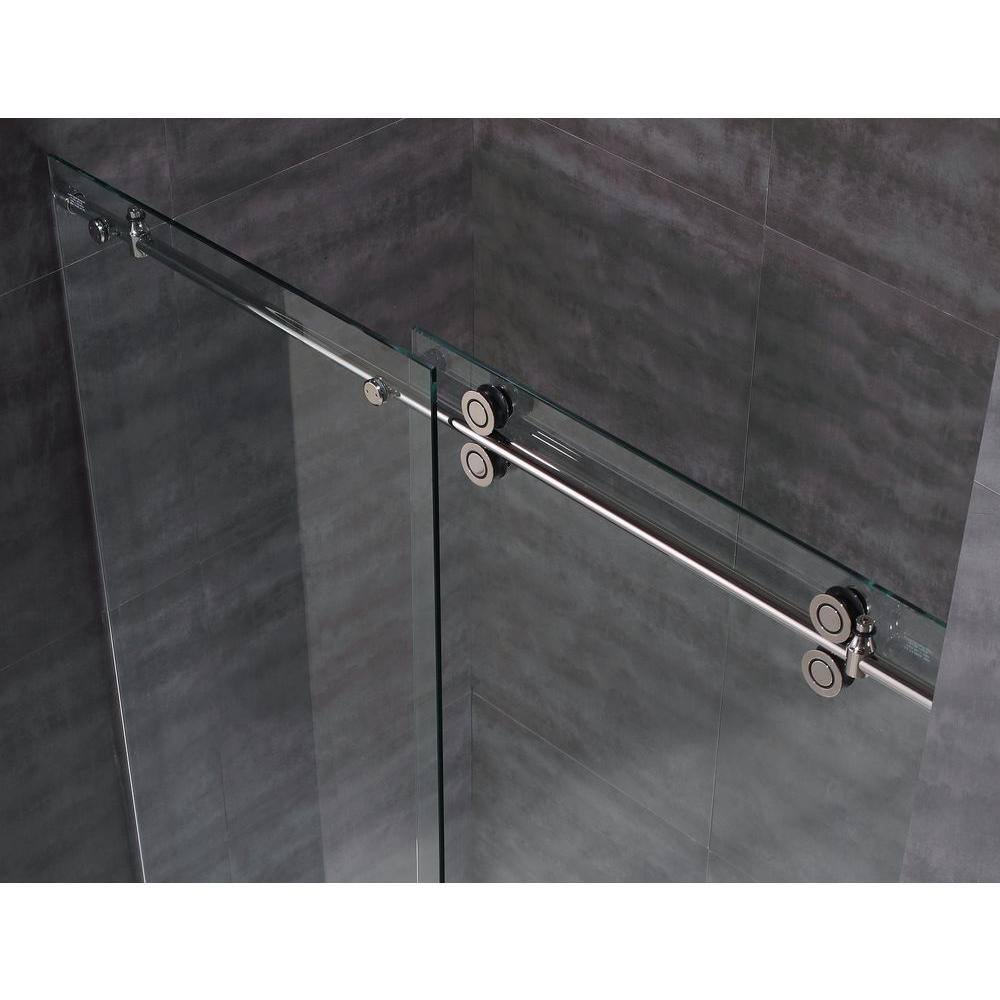Langham 75'' Frameless Clear Tempered Glass Sliding Shower Door