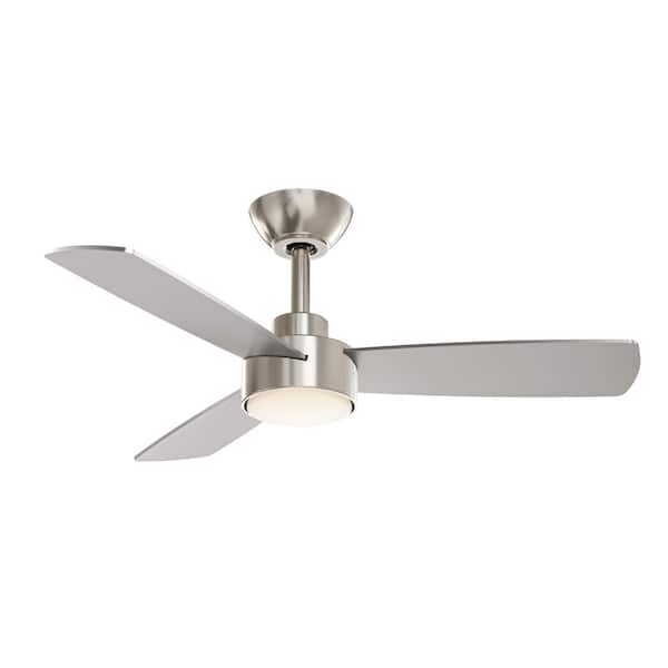 Hampton Bay Dorsey 36 in. (3 ft. ) Indoor/Covered Outdoor Brushed Nickel Ceiling Fan with Remote Control and LED Light Kit