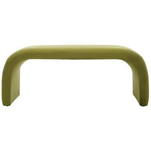 Tenko Olive Entryway Bench With Cushion 44.69 in.