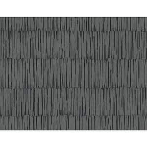 Charcoal Naomi Striped Paper Unpasted Wallpaper Roll (60.75 sq. ft.)