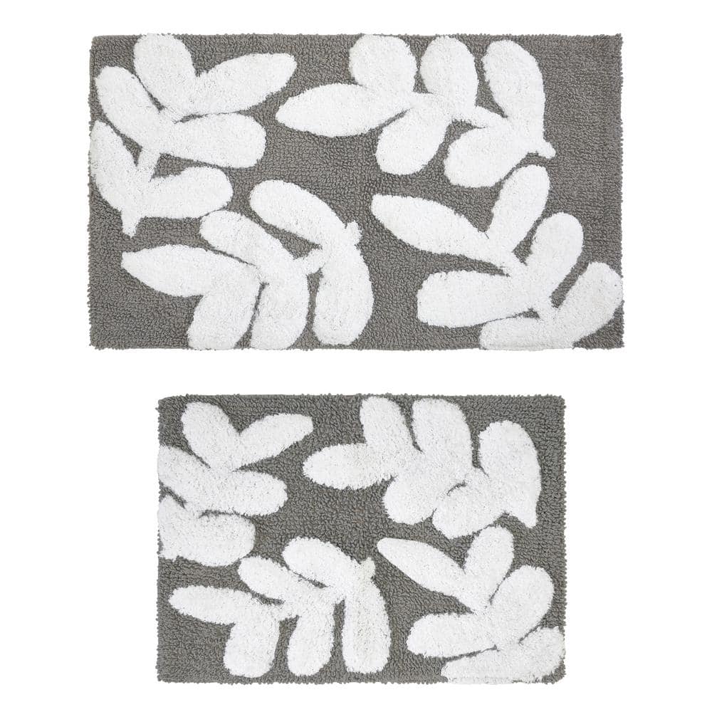 Chesapeake Monte Carlo 2-Pc Pewter Bath Rug (21 in. X 34 in. and 17 in. X 2
