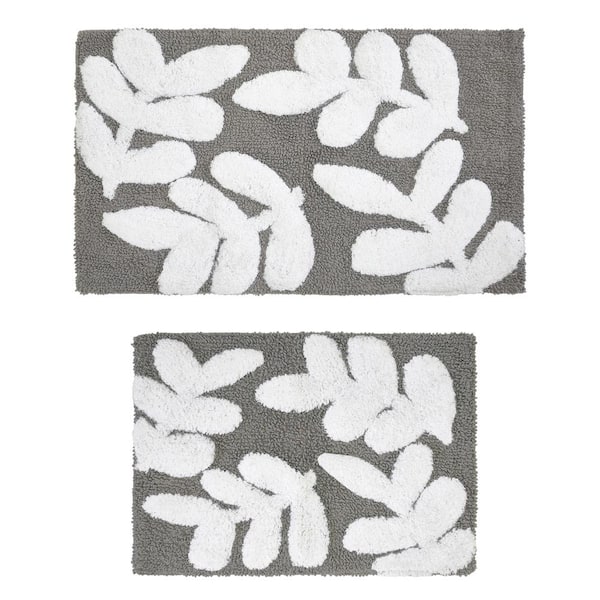 Unbranded Chesapeake Monte Carlo 2-Pc Pewter Bath Rug (21 in. X 34 in. and 17 in. X 24 in.)