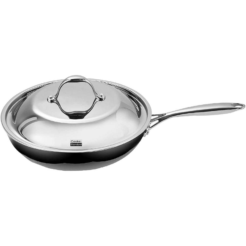 12-Inch Stainless Steel Frying Pan with Dome Lid