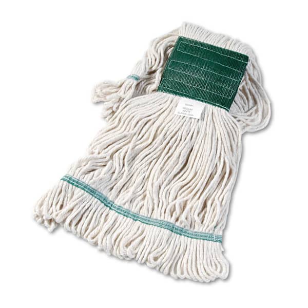 Boardwalk Super Loop Wet Mop Head, Cotton/Synthetic, Medium Size, White, 12/Carton