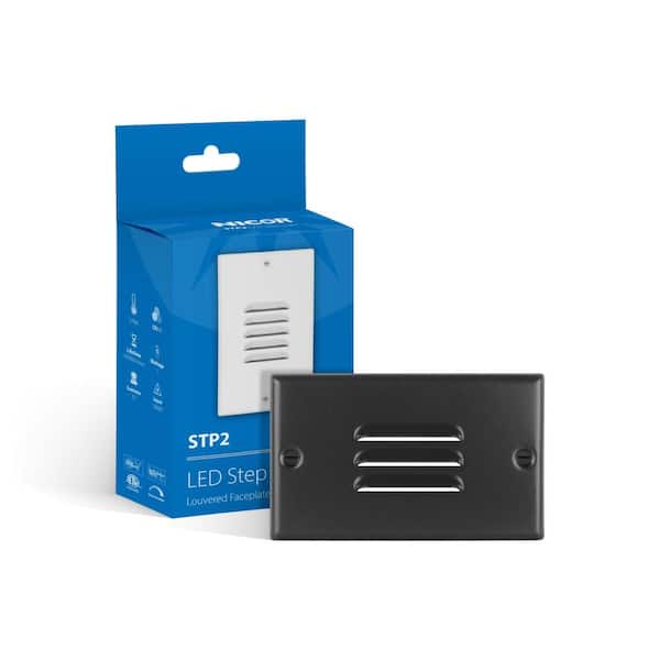 NICOR STP2 Series Black Horizontal Louvered LED Hardwire Stair Light