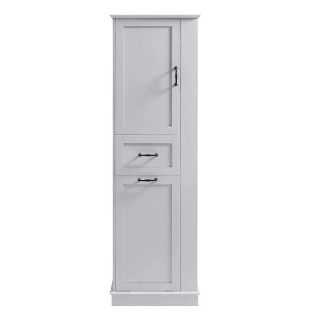 20 in. W x 13.8 in. D x 67.8 in. H Gray Linen Cabinet Modern Storage Cabinet with Tilt-Out Compartment, 80 lbs. Capacity