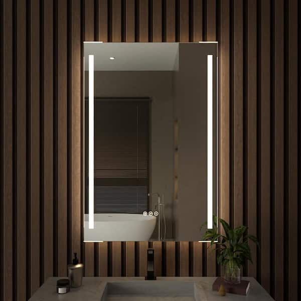 Hermitage Bath Spring 24 in. W x 36 in. H Rectangular Frameless LED Wall Bathroom Vanity Mirror