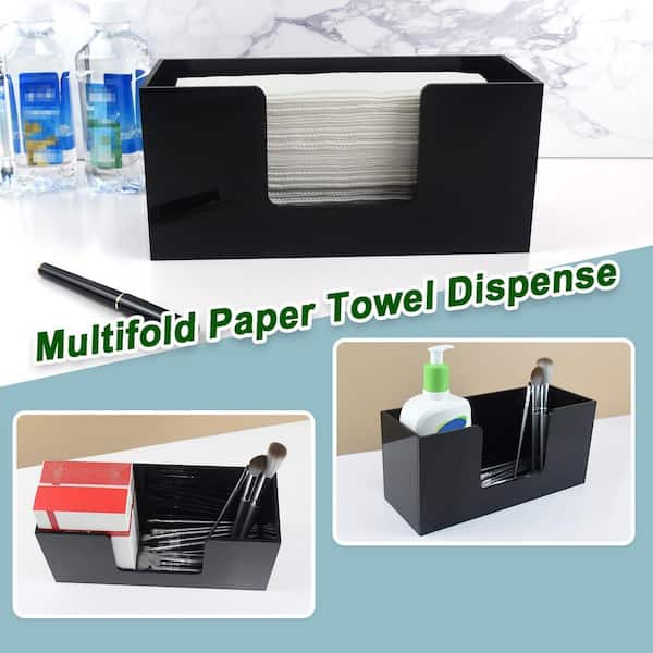 Anqtovp Countertop Mount Black Acrylic Paper Towel Holder