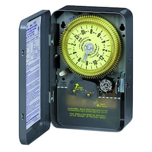 T1970 Series 20-Amp 24-Hour Mechanical Time Switch with Skipper and Indoor Enclosure - Gray