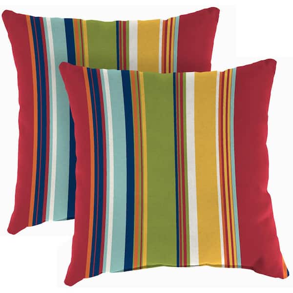 Jordan Manufacturing 16 in. L x 16 in. W x 4 in. T Outdoor Throw Pillow in Westport Garden (2-Pack)