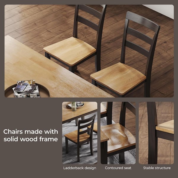 ash ley ダークブラウン木製ダイニングハイチェア　座高61cm① Standard Height Wooden High Chair with Dark Brown Finish - Unassembled