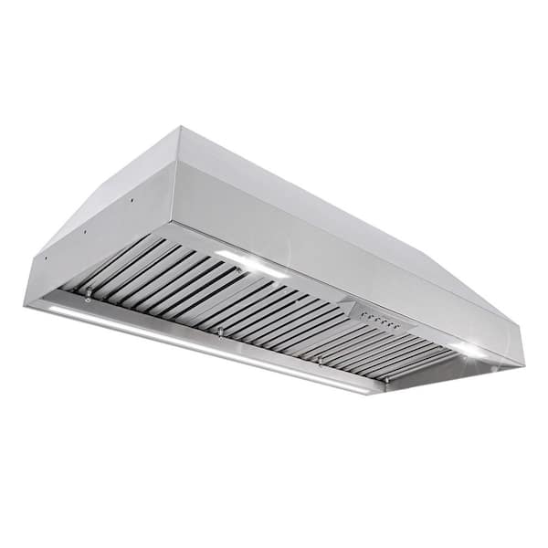 Akicon 42 in. 1200 CFM Ducted Stainless Steel Range Hood Insert with 4-Speed, 3 CCT LED Light and Heat Sensor Auto Speed