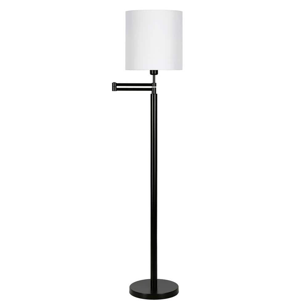 Meyer&Cross Moby Swing Arm 62 in. Blackened Bronze Lamp Round Shade ...