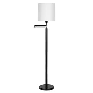 Moby Swing Arm 62 in. Blackened Bronze Lamp Round Shade