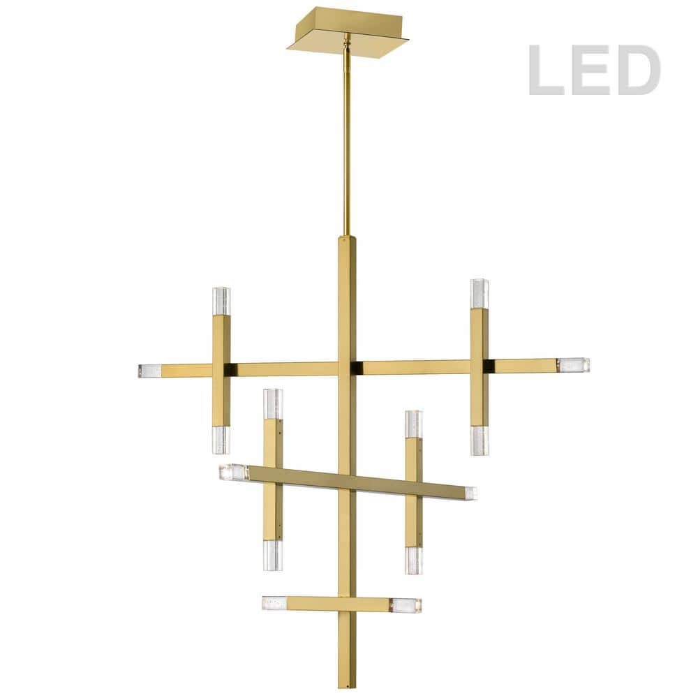 Modern Black Brass 35.5" Sputnik LED Chandelier with Ambient Lighting