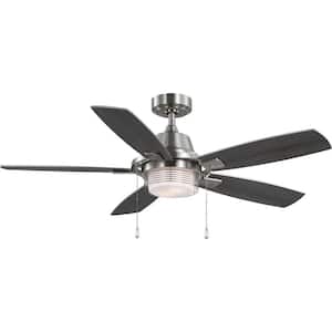 Freestone 52 in. Indoor Brushed Nickel Transitional Ceiling Fan with 3000K Light Bulbs Included with Remote