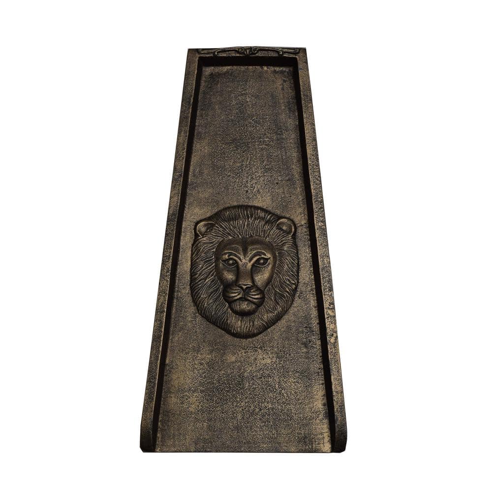 Oakland Living Bronze Lion Cast Aluminum Downspout Gutter 24 in. Splash Block