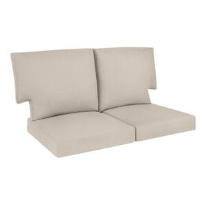 Charlottetown 46 in. x 26 in. CushionGuard 4-Piece Outdoor Loveseat Replacement Cushion Set in Putty (2-Pack)