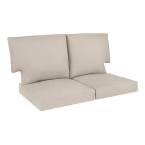 Charlottetown 46 in. x 26 in. CushionGuard 4-Piece Outdoor Loveseat Replacement Cushion Set in Putty
