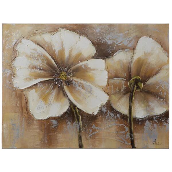 Yosemite Home Decor 24 in. x 31 in. "Full Bloom II" Hand Painted Canvas Wall Art
