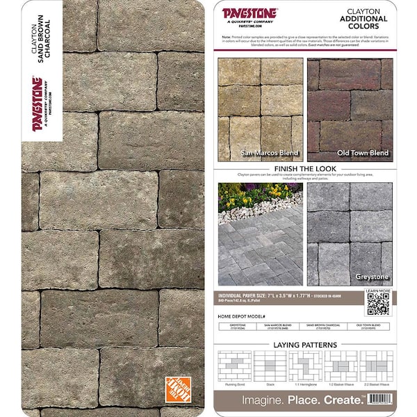 Pavestone Paper Sample Only of Clayton 3.5 in. W x 7 in. L x 1.77 in. H Greystone Concrete Paver (1-Piece)
