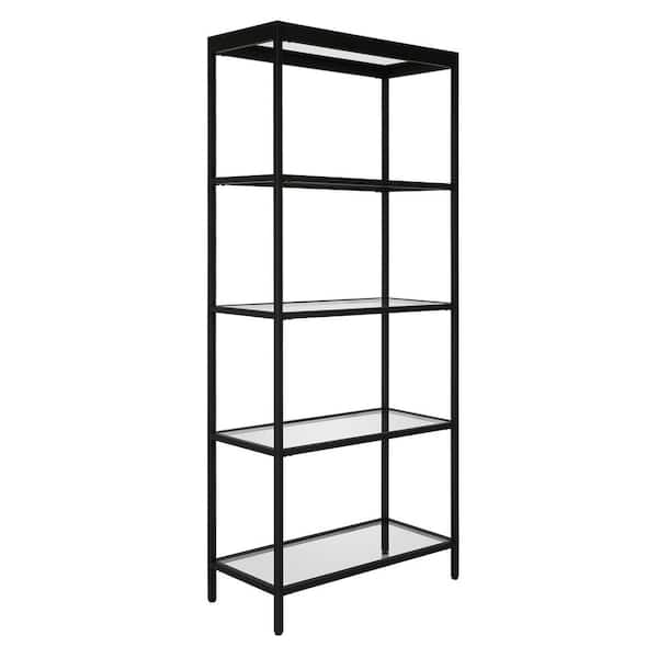 Meyer&Cross Alexis 70 in. Blackened Bronze 4-Shelf Standard Bookcase