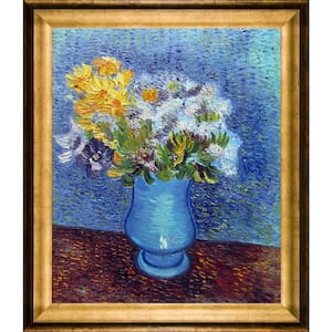 Vase with Lilacs and Anemones by Vincent Van Gogh Athenian Gold Framed Nature Oil Painting Art Print 25 in. x 29 in.