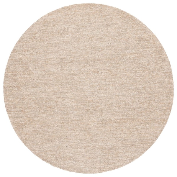 Natural Fiber 6 ft. x 6 ft. Natural/Bleach Modern Solid Round Area Rug