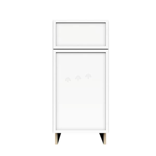 LIFEART CABINETRY Slim Shaker Assembled 18 in. W x 34.5 in. H x 24 in. D Base Kitchen Cabinet in White