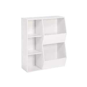 3-Cubby, 2-Veggie Bin Floor Cabinet in White