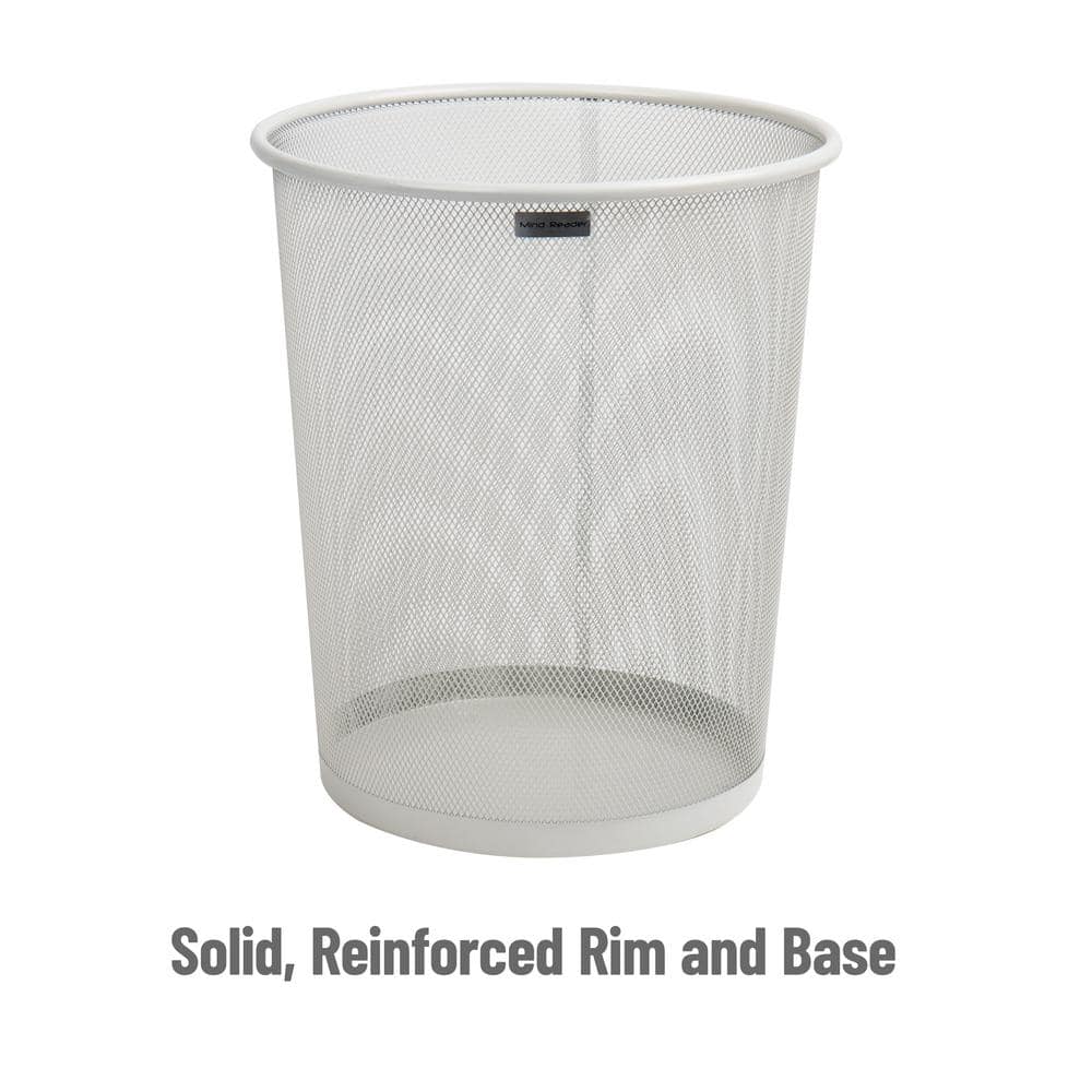 White Stainless Steel Mesh Office Trash Can