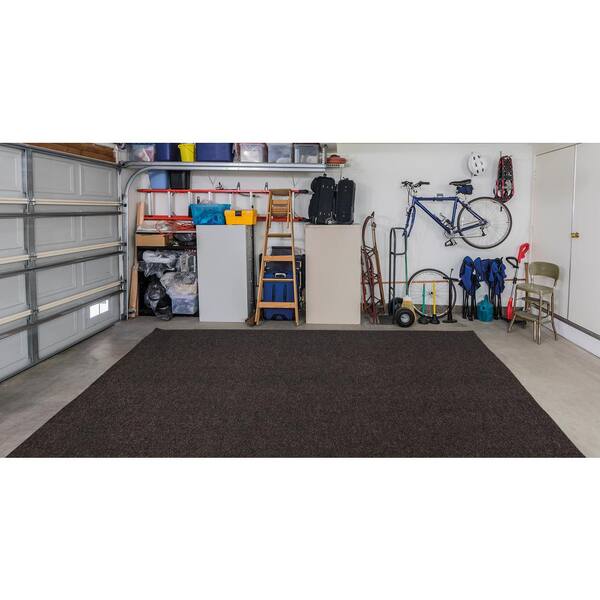 Ottomanson Multiguard Collection 7 ft. x 8 ft. Nonslip Beige Polyester Garage Flooring, All Purpose Mat, 7 ft.9 in. x 6 ft.11 in.