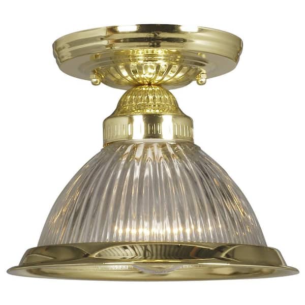 Filament Design Negron 1-Light Polished Brass Incandescent Semi-Flush Mount Light