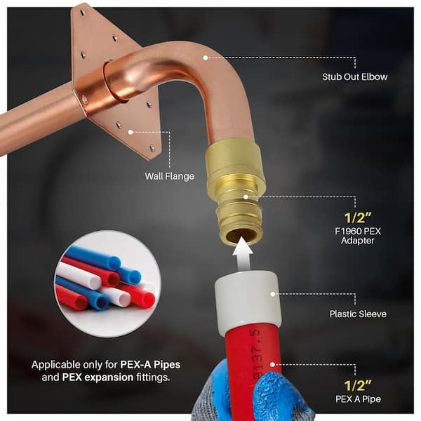 EFIELD 12 Pex Copper Stub Out Elbow With Wall France - View #10