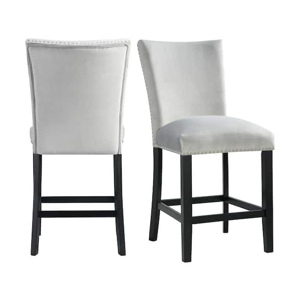 Picket House Furnishings Celine Gray Velvet Counter Height Chair Set