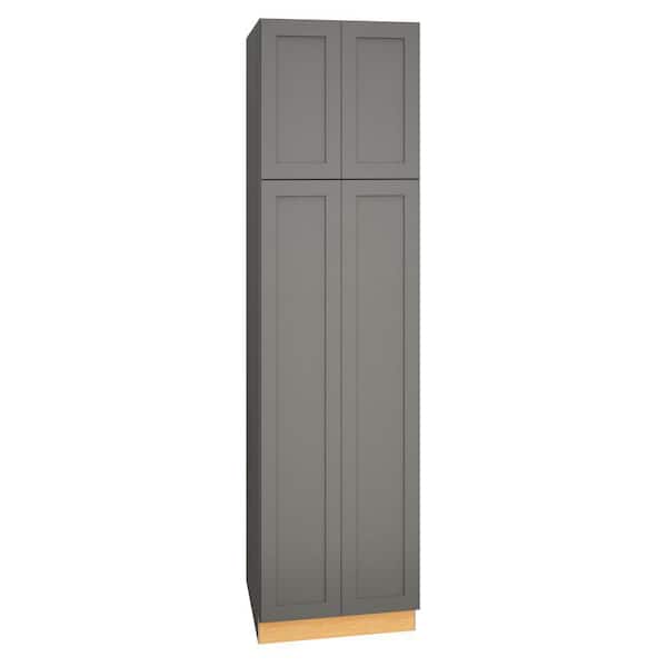 QuickShip Cottage 24 in. W x 24 in. D x 96 in. H Assembled Plywood Shaker 2-Door Pantry Kitchen Cabinet in Fossil