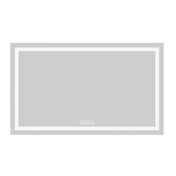 Seafuloy 60 in. W x 36 in. H LED Rectangle Bathroom Vanity Mirror with 3 Color Lights Adjustable Anti-Fog,Tempered Glass