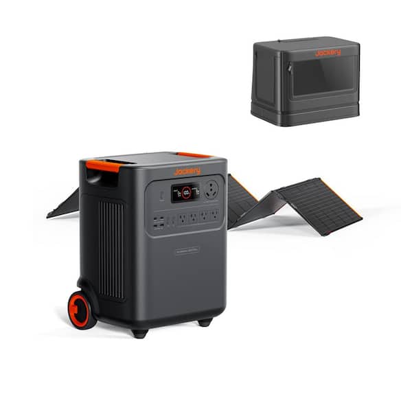 3600W/7200W Push Button Start Solar Generator HomePower 3600 Plus with 1-Piece 500Wx Solar Panel and 1 Cover