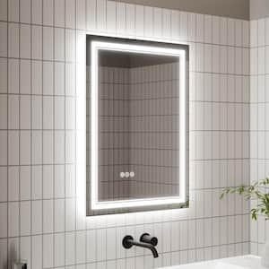 24 in. W x 32 in. H Rectangular Frameless Anti-Fog Wall LED Light Bathroom Vanity Mirror with Backlit and Front Light