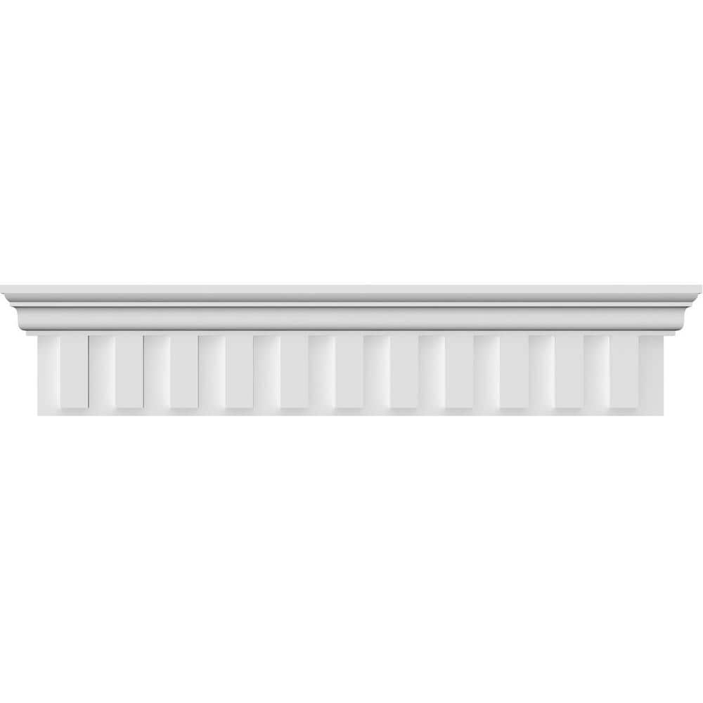 Ekena Millwork 7/8 in. x 127 in. x 9-3/8 in. Polyurethane Dentil Crosshead Moulding