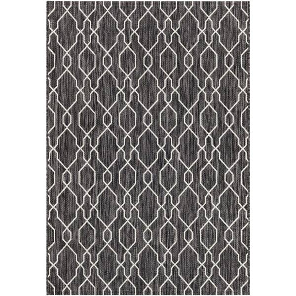 Livabliss Vivendel Black 9 ft. x 12 ft. Indoor/Outdoor Area Rug