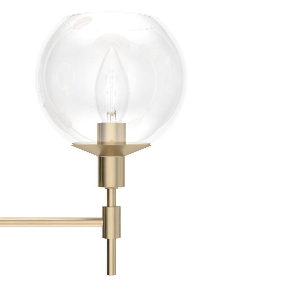 Alturas Gold Mid-Century Modern 3-Light Chandelier with Clear Glass Shades