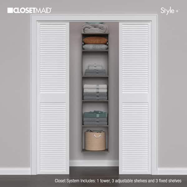 Style+ 17 in. W Coastal Teak Hanging Wood Closet Tower