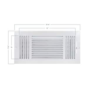 14 in. x 6 in. 3-Way Steel Wall/Ceiling Register, White