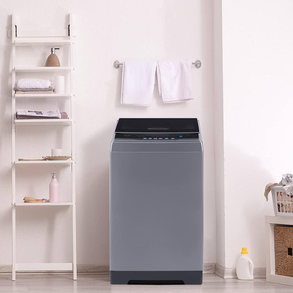 Gray Stainless Steel Top-Loading Electric Washer for RV