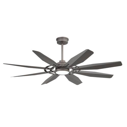 72 in. (6 ft.) 8 Blades Charcoal Gray Indoor LED Ceiling Fan with Remote control Ceiling Fans